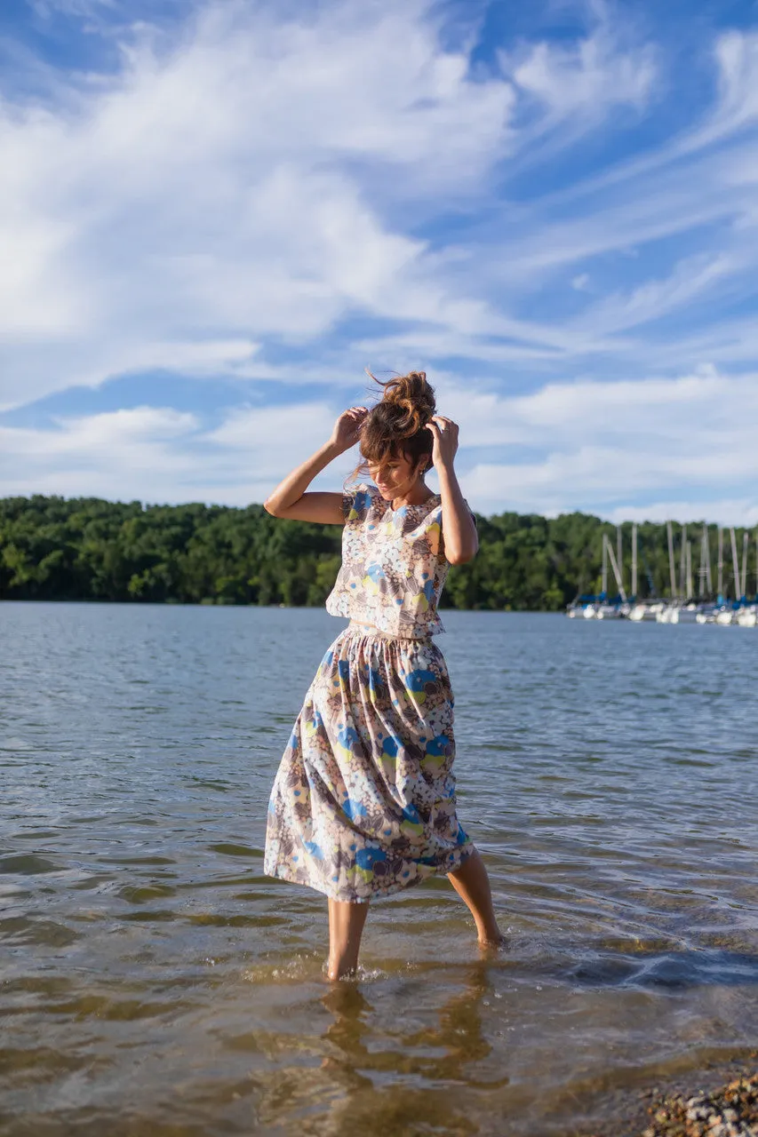 Claudia Skirt Set in Garden Print