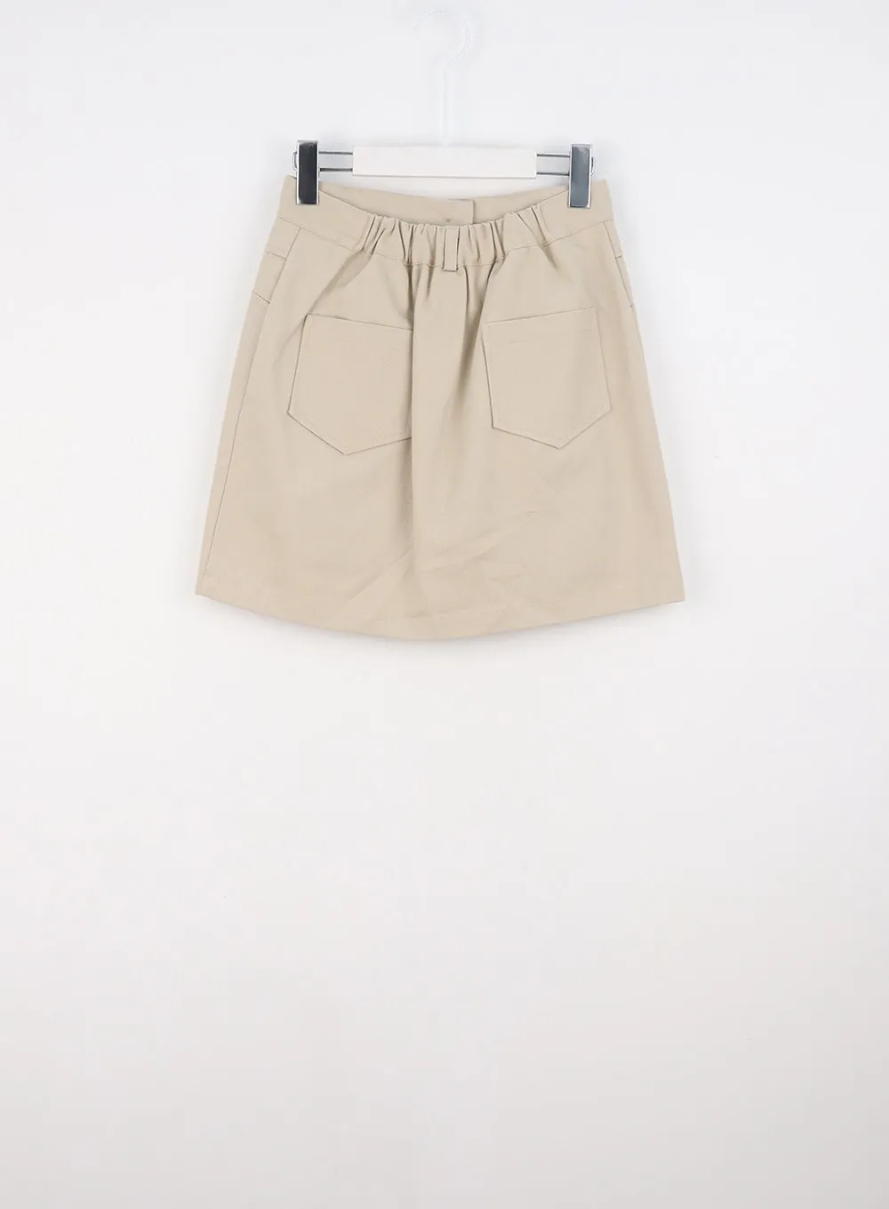 Cotton Solid Mini Skirt OS319