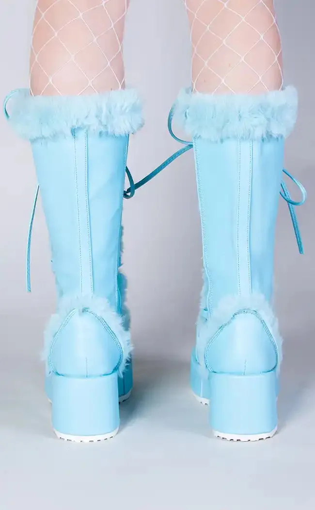 CUBBY-311 Baby Blue Vegan Suede Boots