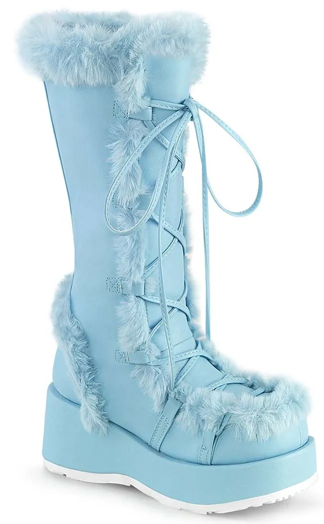 CUBBY-311 Baby Blue Vegan Suede Boots