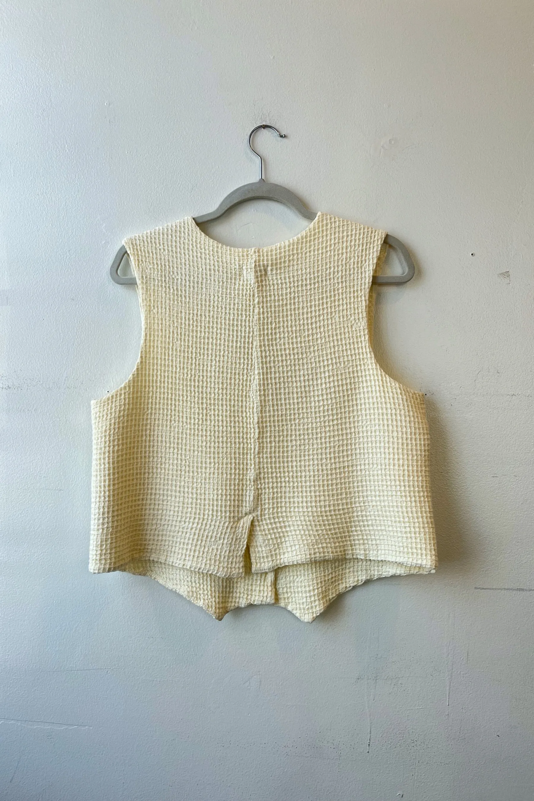 Damaged Cream Waffle Vest