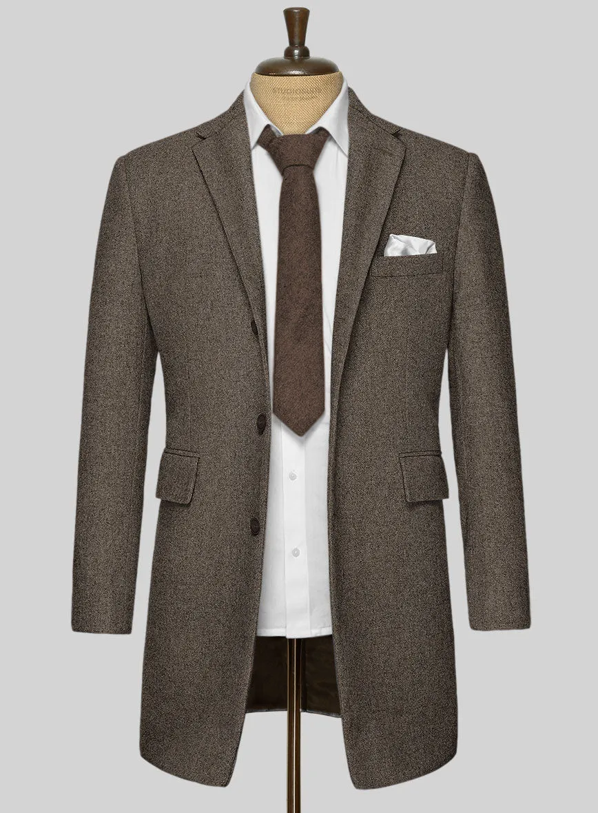 Dapper Brown Tweed Overcoat