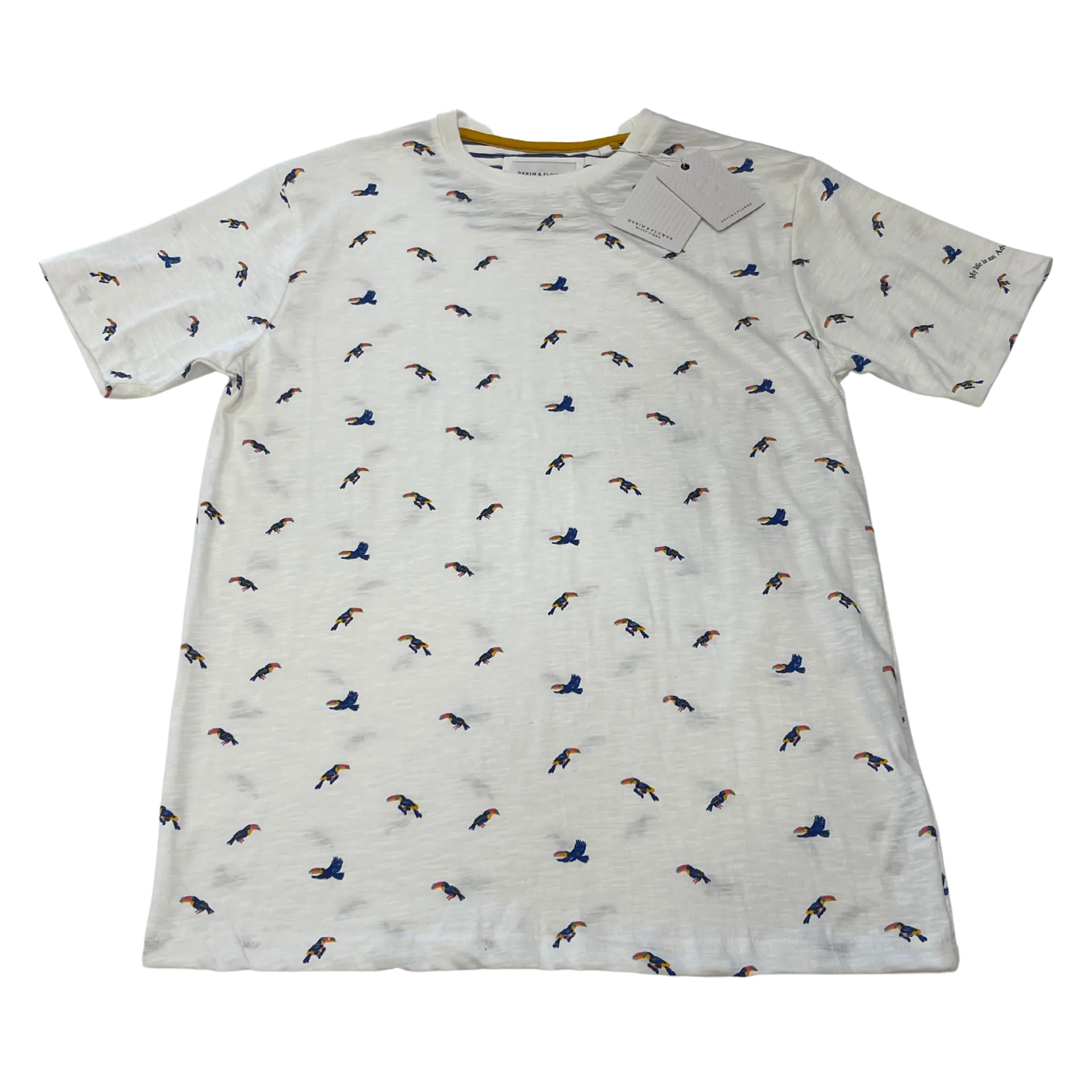 Denim & Flower - Parrot T-Shirt, White