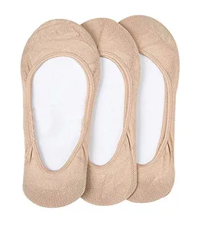 DIGITAL SHOPEE Women's Cotton Hidden Loafer Invisible No Show Liners Socks - Pack of 3 (Skin) Free Size