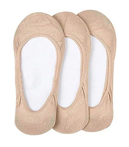 DIGITAL SHOPEE Women's Cotton Hidden Loafer Invisible No Show Liners Socks - Pack of 3 (Skin) Free Size