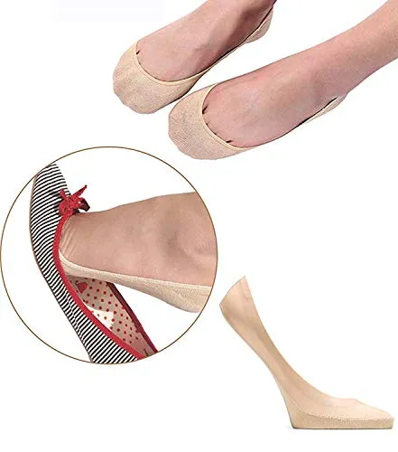 DIGITAL SHOPEE Women's Cotton Hidden Loafer Invisible No Show Liners Socks - Pack of 3 (Skin) Free Size