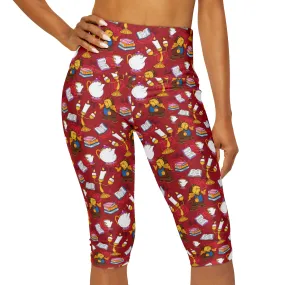 Disney Beauty And The Beast Belle's Friends Athletic Capri Leggings