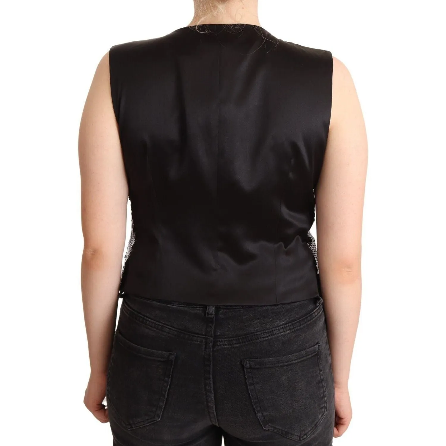 Dolce & Gabbana Elegant Black Sequined Sleeveless Vest Top