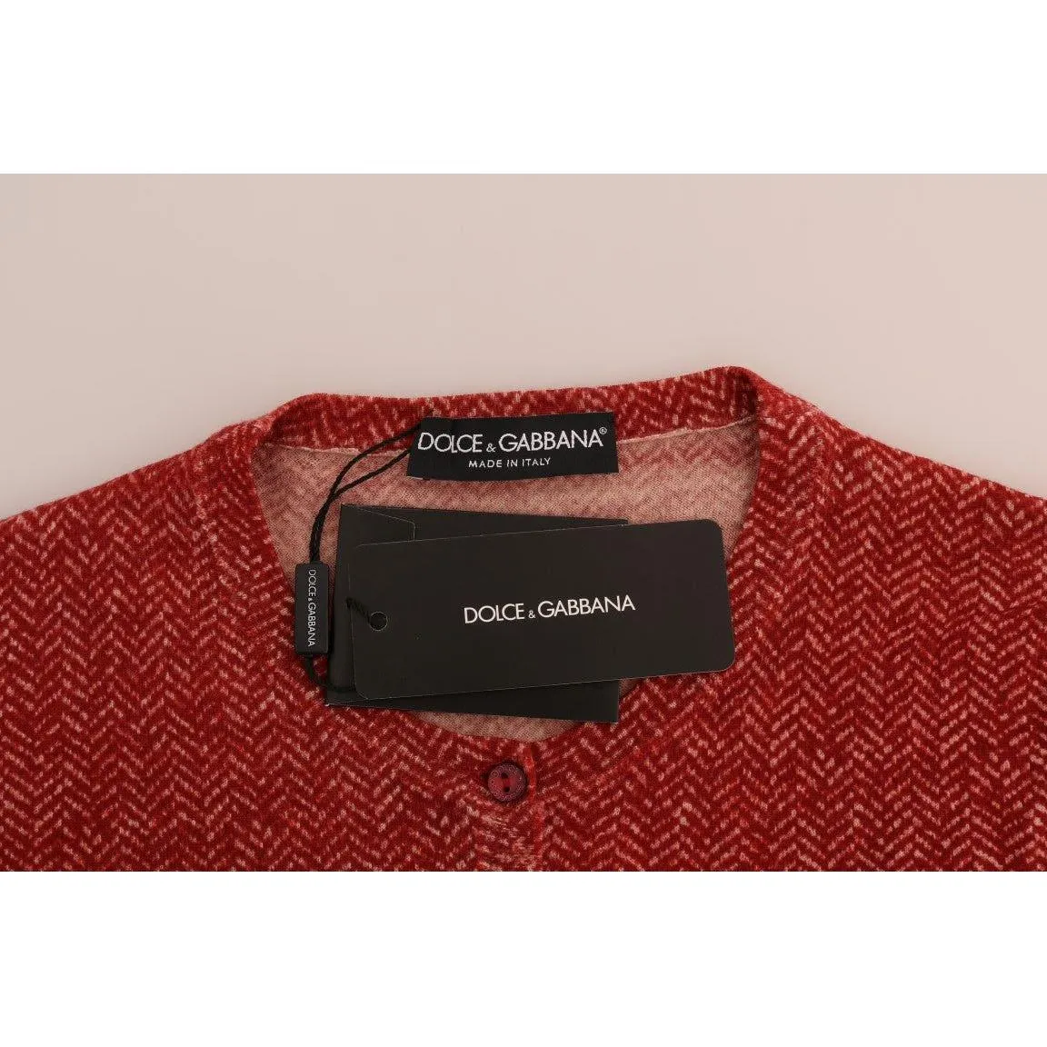 Dolce & Gabbana Red Wool Cardigan Sweater