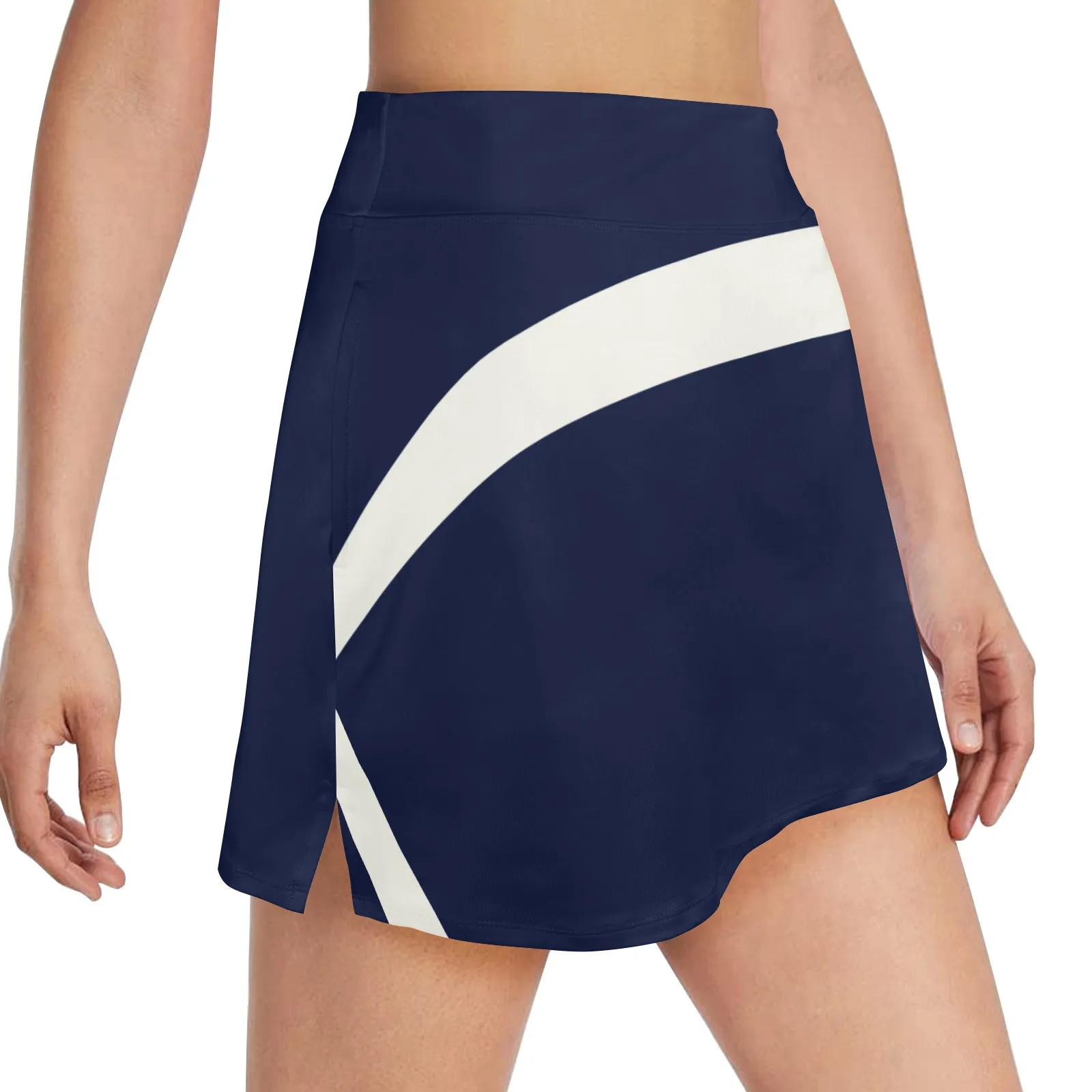 DTI Royal Navy and White Stripe Skirt with Pocket