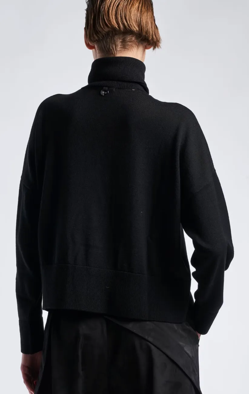 Elevate Black Cable Sweater