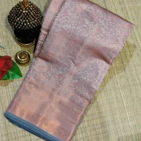 Embrocation Beige Soft Banarasi Silk Saree With Surreptitious Blouse Piece