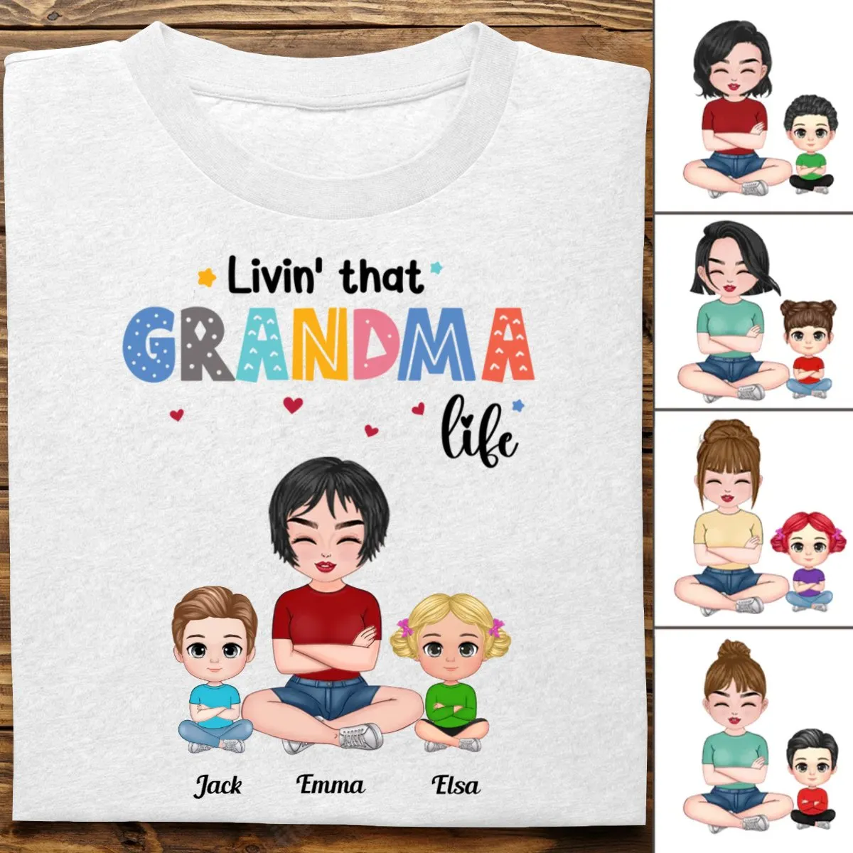 Family - Livin‘ That Grandma Life - Personalized T-shirt