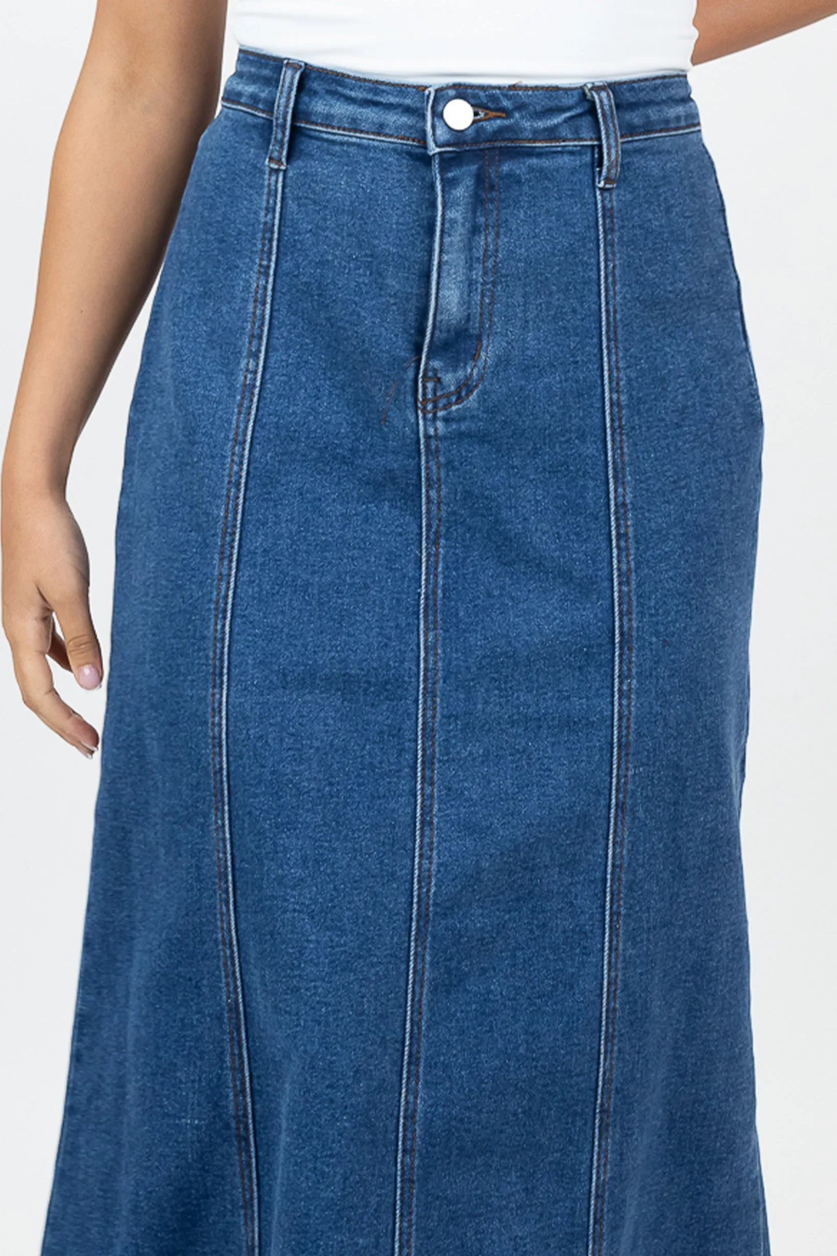 Fifi Stretch Denim Maxi Skirt