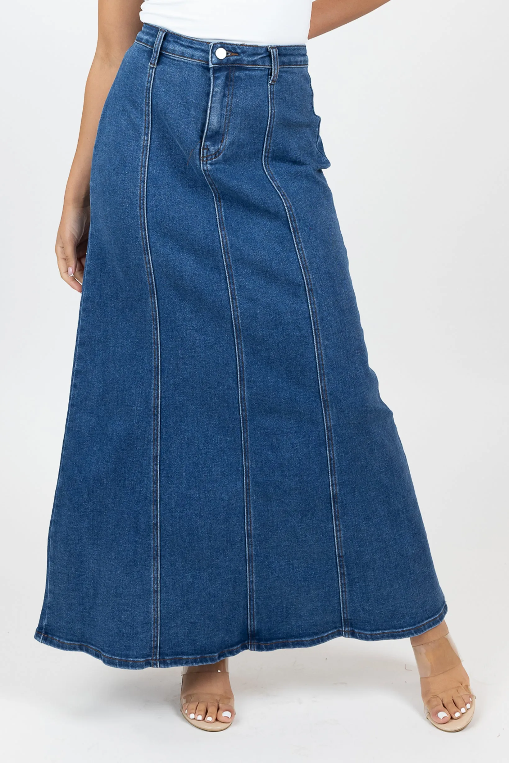 Fifi Stretch Denim Maxi Skirt