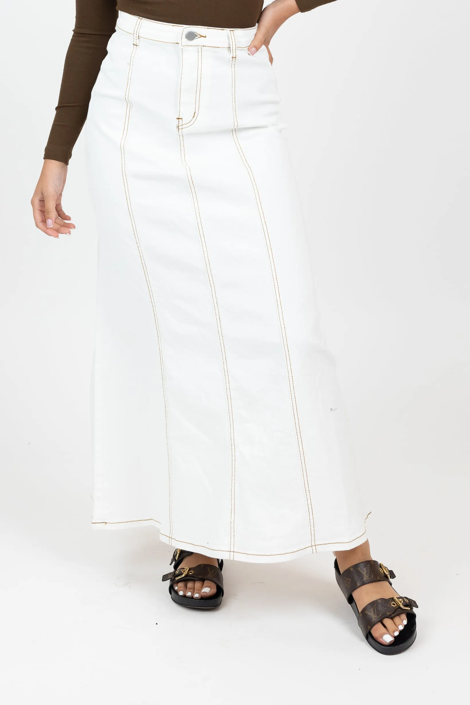 Fifi Stretch Denim Maxi Skirt