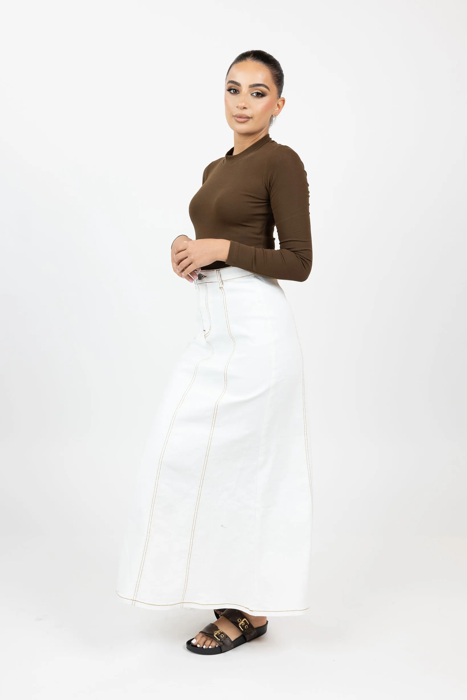 Fifi Stretch Denim Maxi Skirt