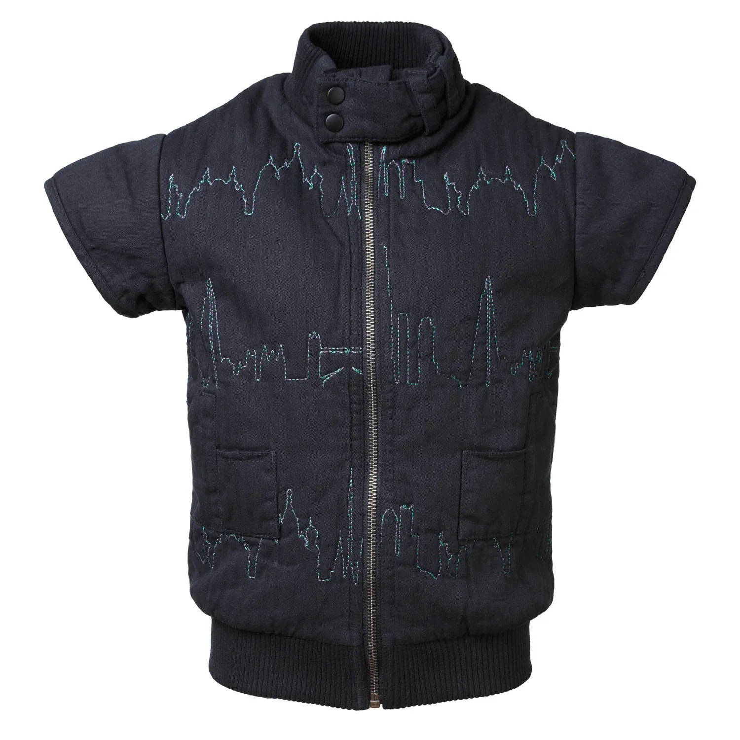 Gewatteerd vest met Skyline-borduursel