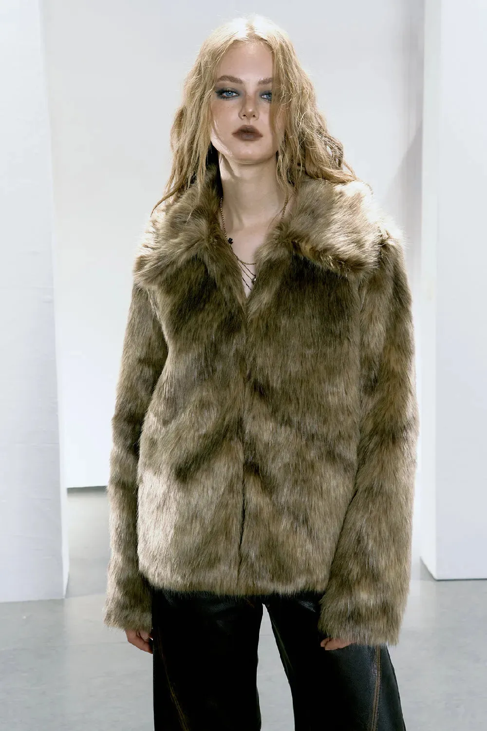 Glossy Fur Coat