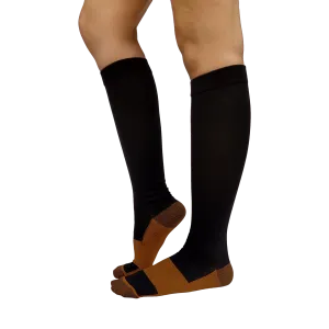 Graduated Compression Socks in Brown Black