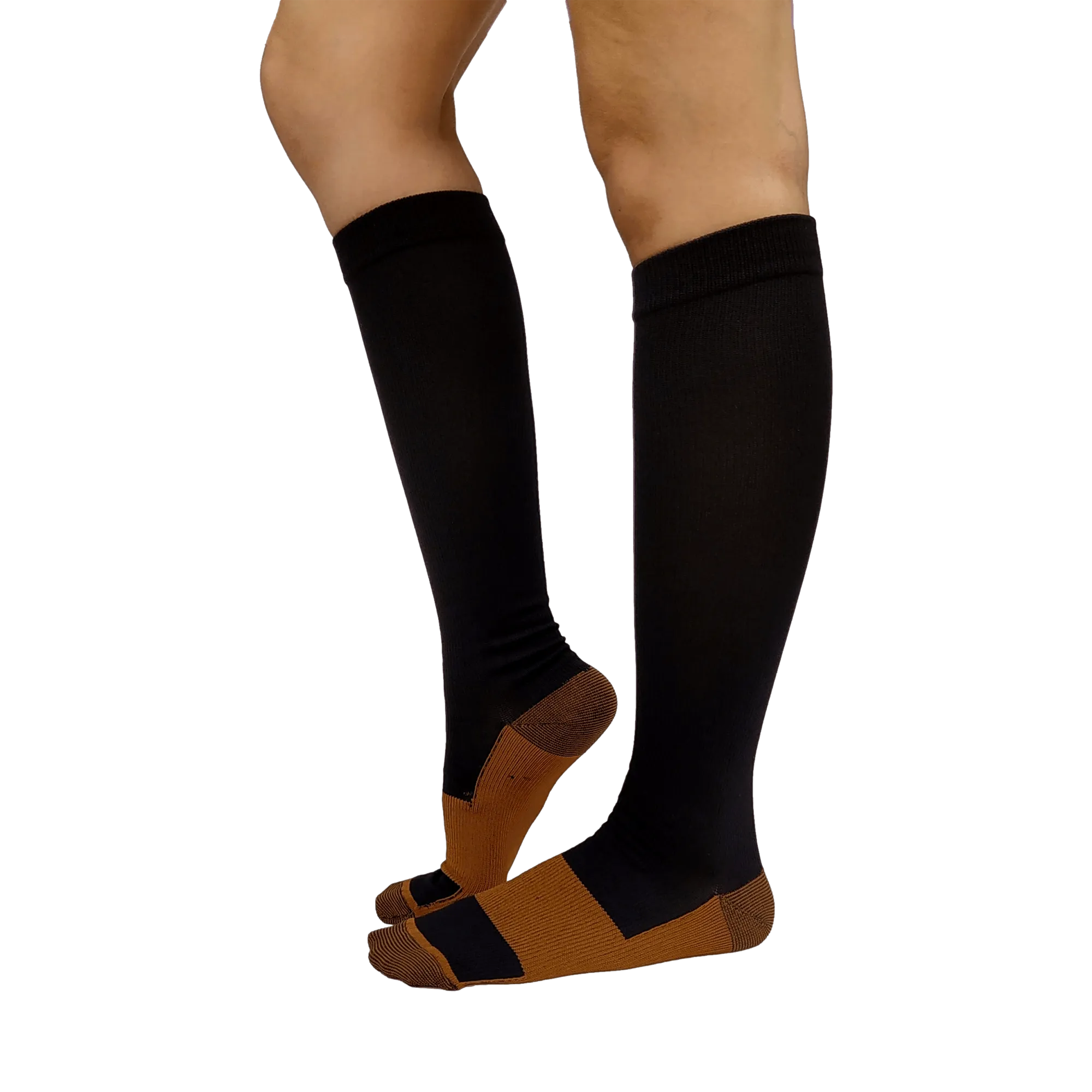 Graduated Compression Socks in Brown Black