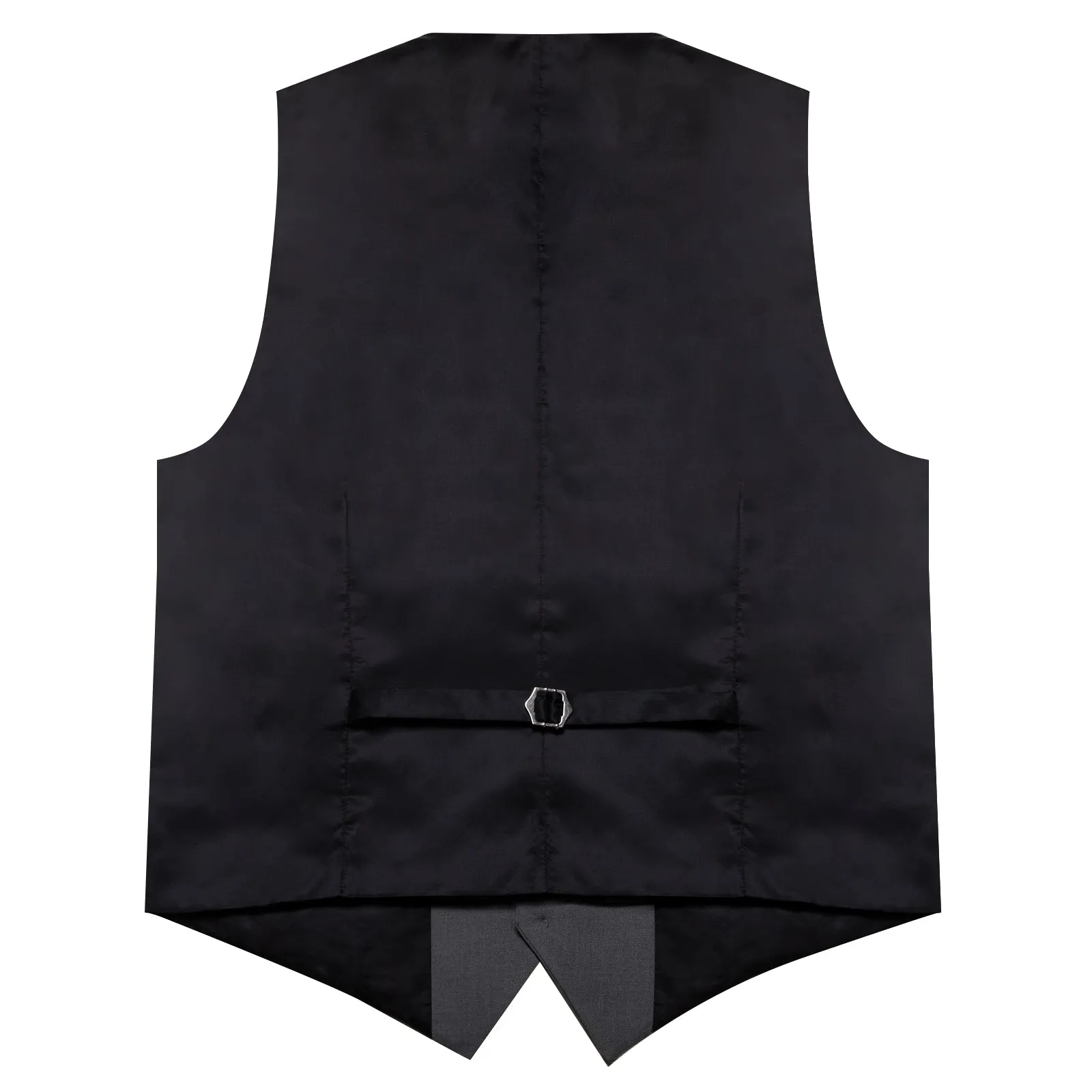 Grey Solid Silk Men's Classic Vest with Two Pockets