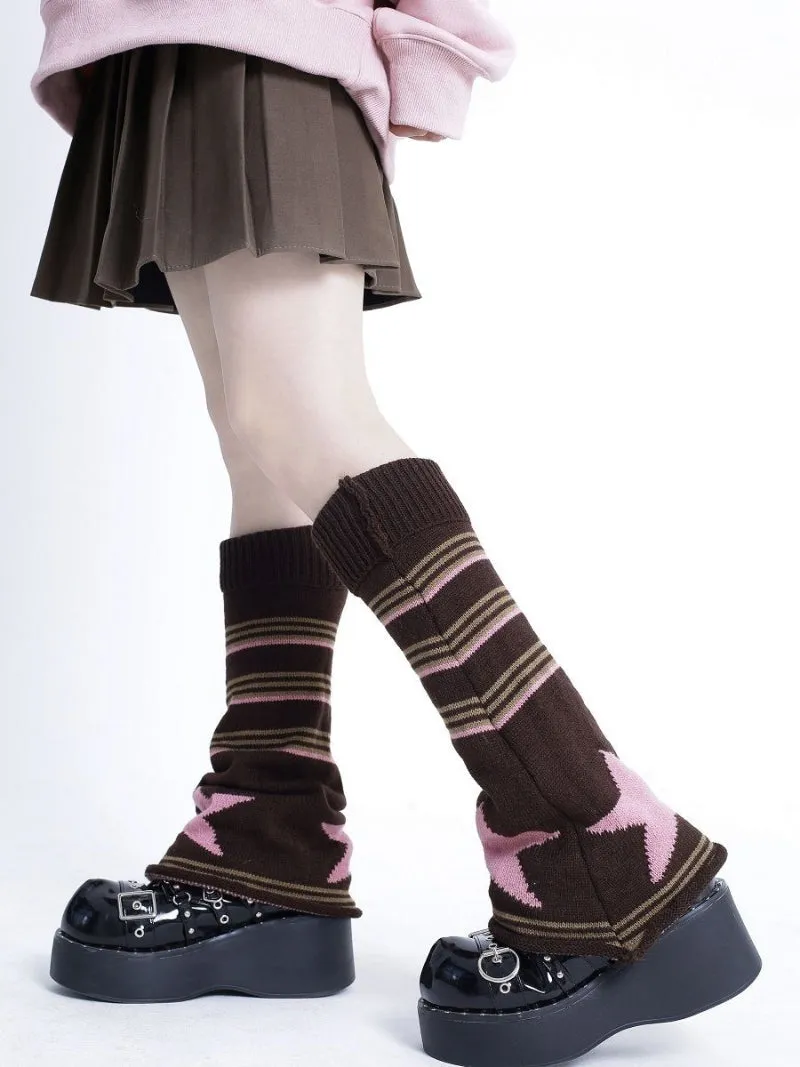 Gyaru Striped Leg Warmers