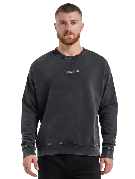 Henleys Raptor Acid Crew Sweater - Mens - Black