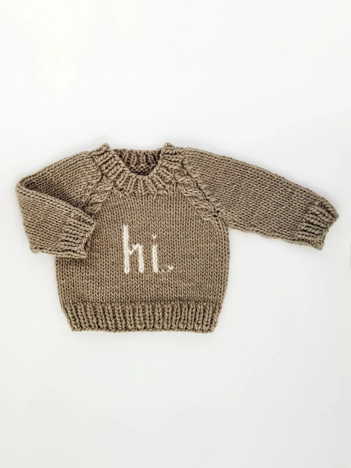 Hi. Crew Neck Knit Sweater, Pebble