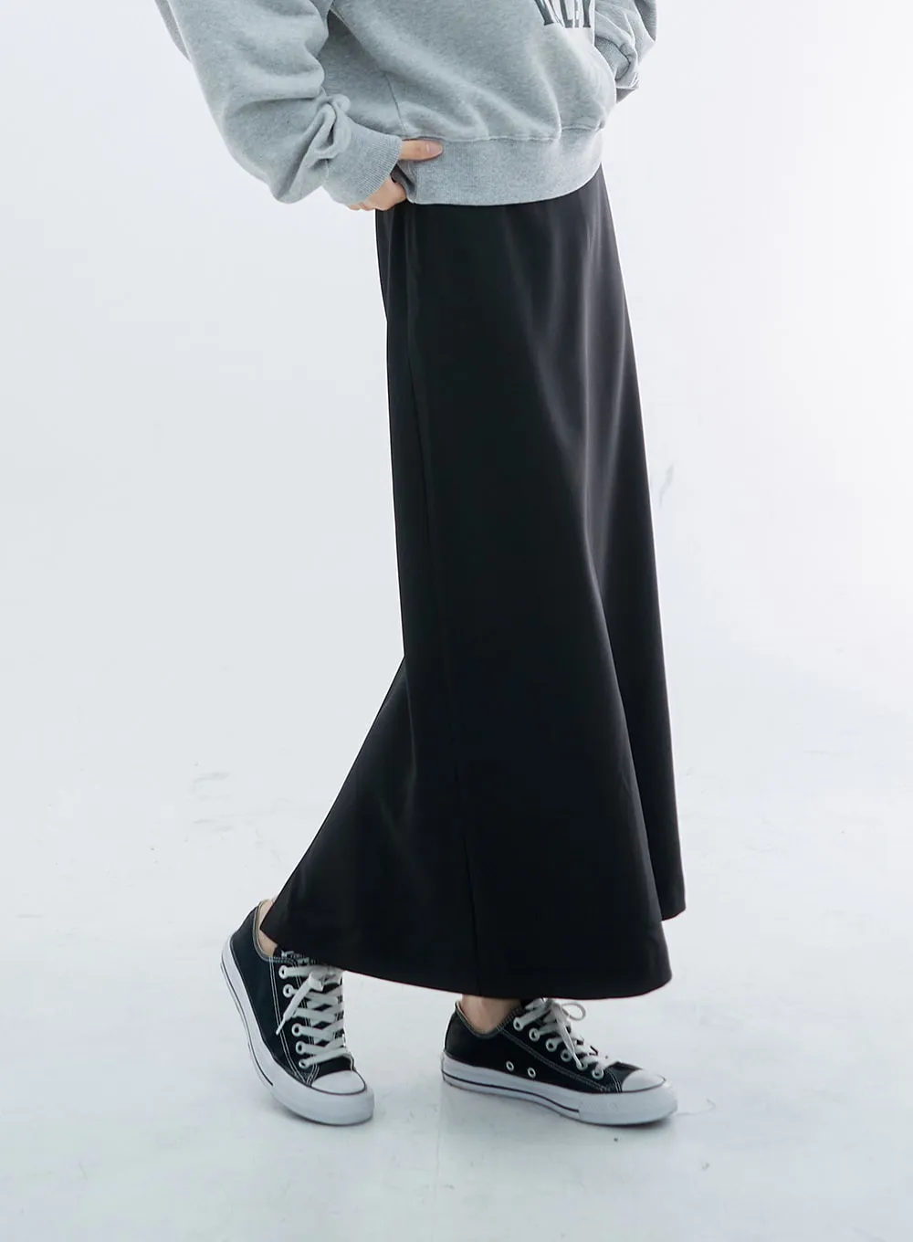 High Waist Simple Maxi Long Skirt OO04