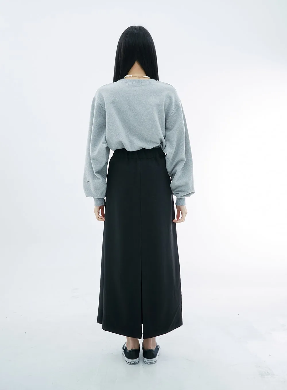 High Waist Simple Maxi Long Skirt OO04