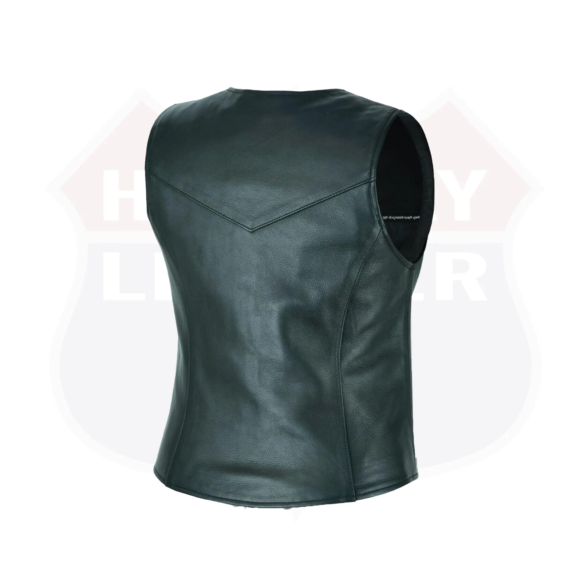 HL14850SPT Plain Black Womens Motorcycle Vest | Motorcycle Vest for Ladies Basic Gun Pocket