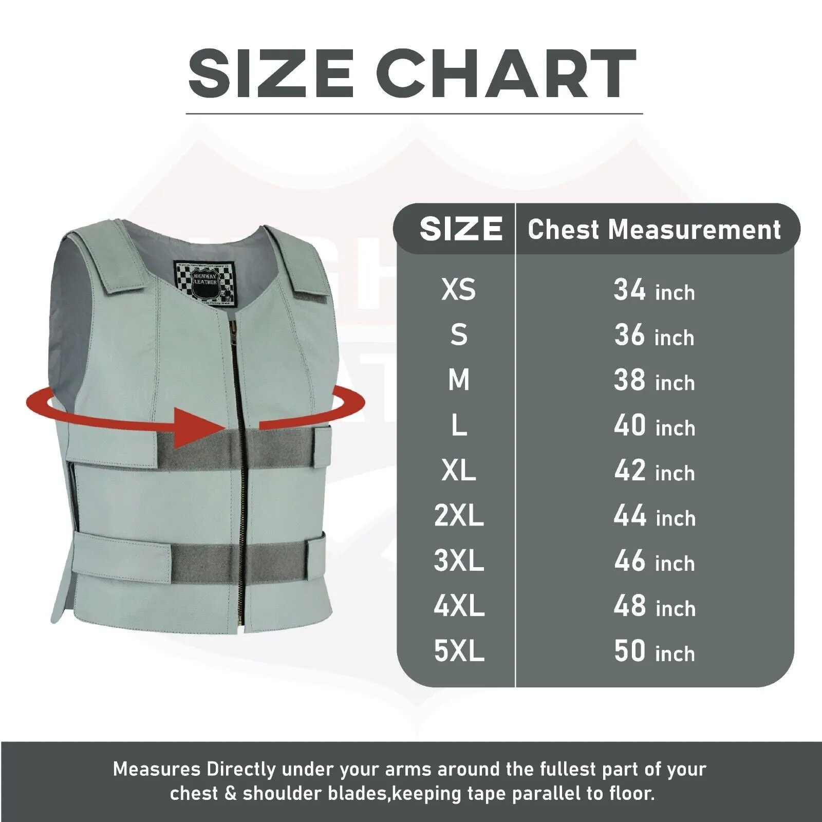 HL14945Gray Bulletproof Leather Vest - SKU#14945Gray36