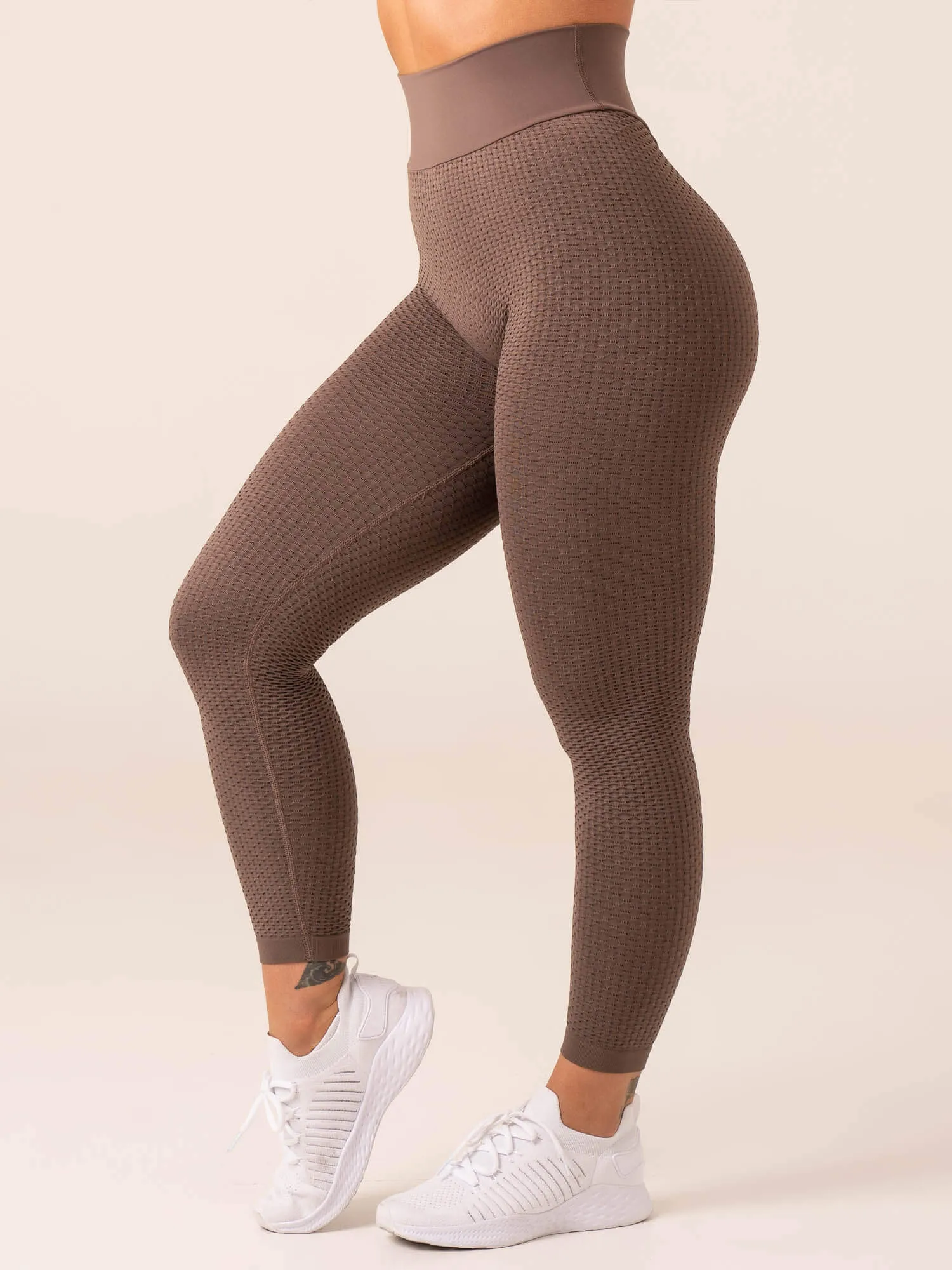 Honeycomb Scrunch Seamless Leggings - Taupe