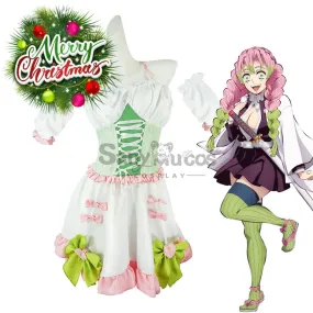 【In Stock】Anime Demon Slayer Cosplay Kanroji Mitsuri White Maid Suit Cosplay Maid Costume