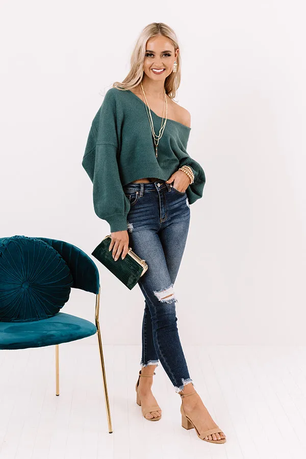 It Girl Status Sweater In Teal