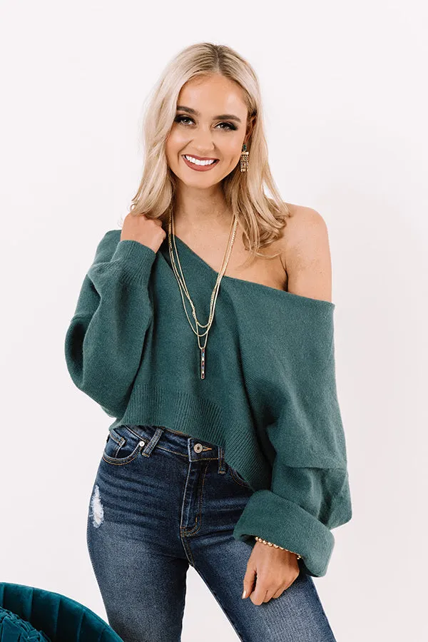 It Girl Status Sweater In Teal