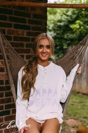 Kappa Delta PR White Long Sleeve Henley