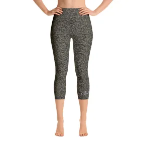 Khaki Zebra Yoga Capri Leggings