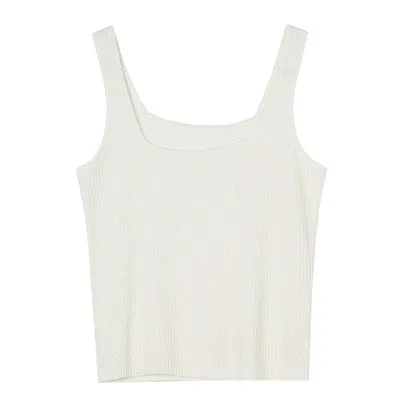 [Korean Style] 5 Colors Square Neck Knit Cami