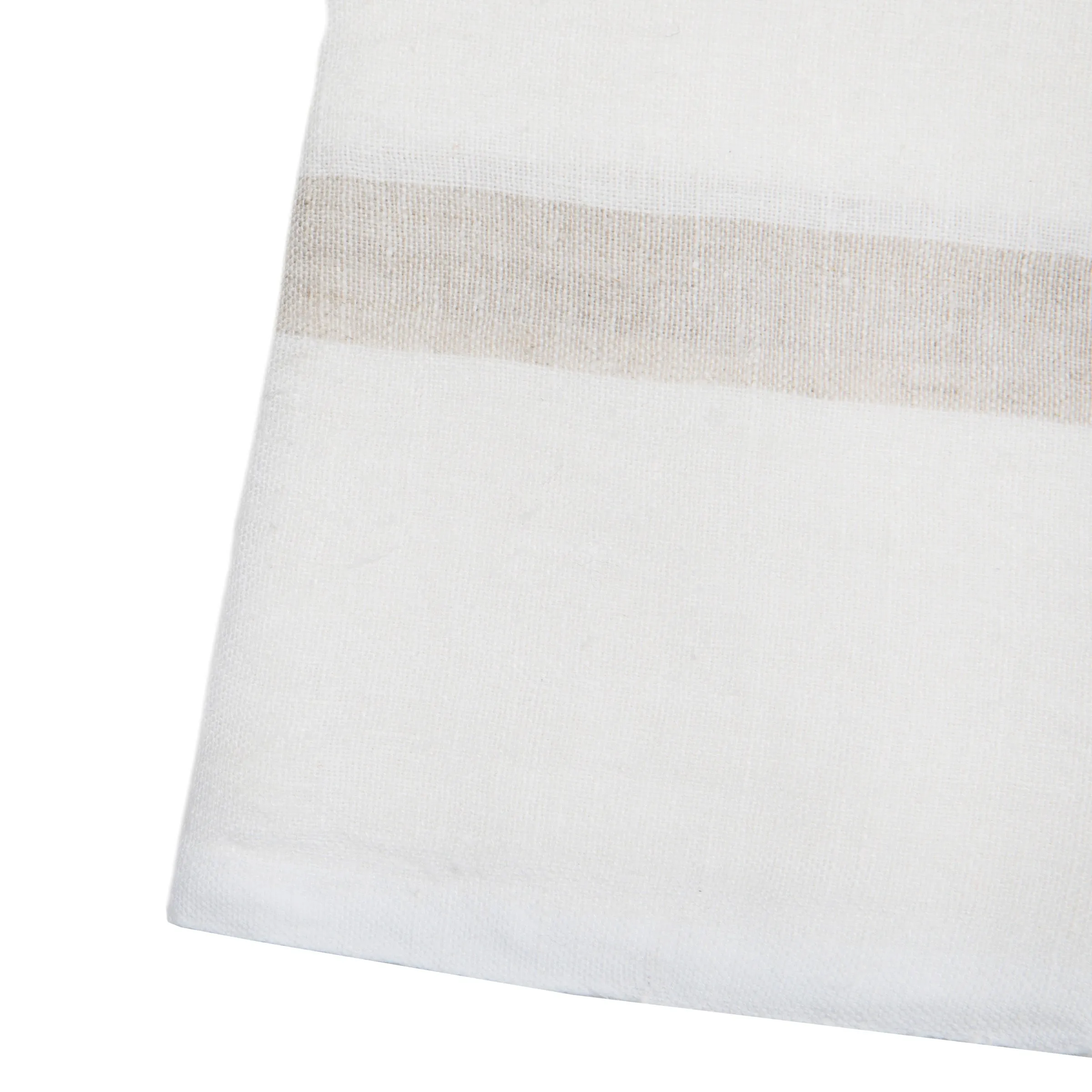 Laundered Linen Kitchen Towels White & Natural, Set of 2