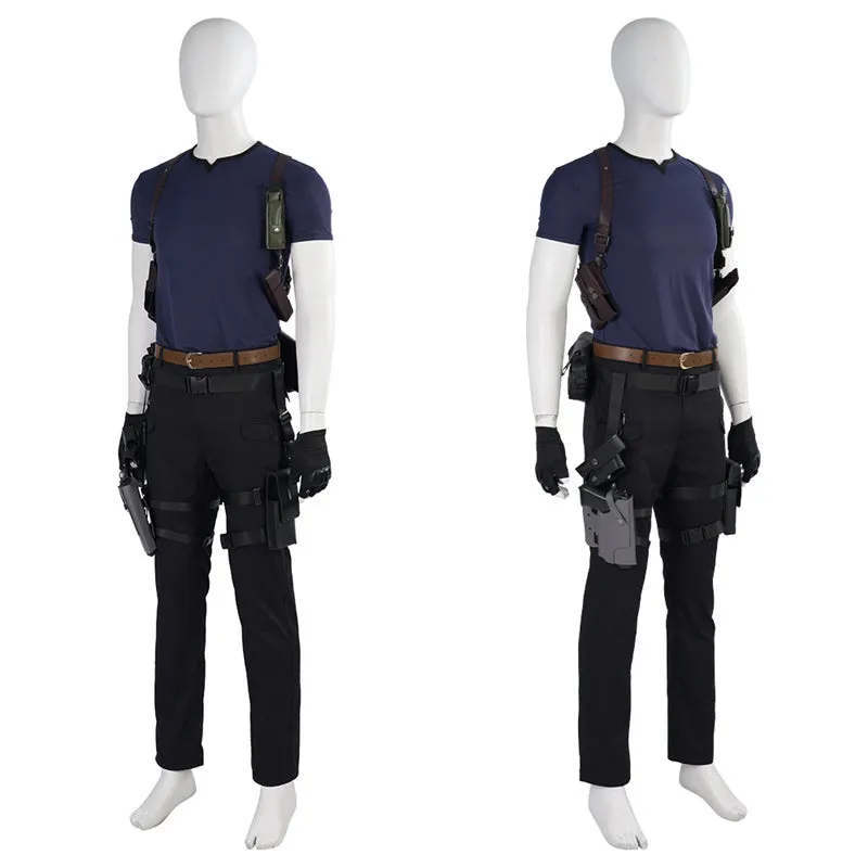 Leon Scott Kennedy Cosplay Costume Game Resident Evil 4 Remake Battle Suit Uniform