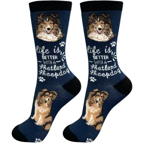 Life Is Better With A Sheltie Dog Socks