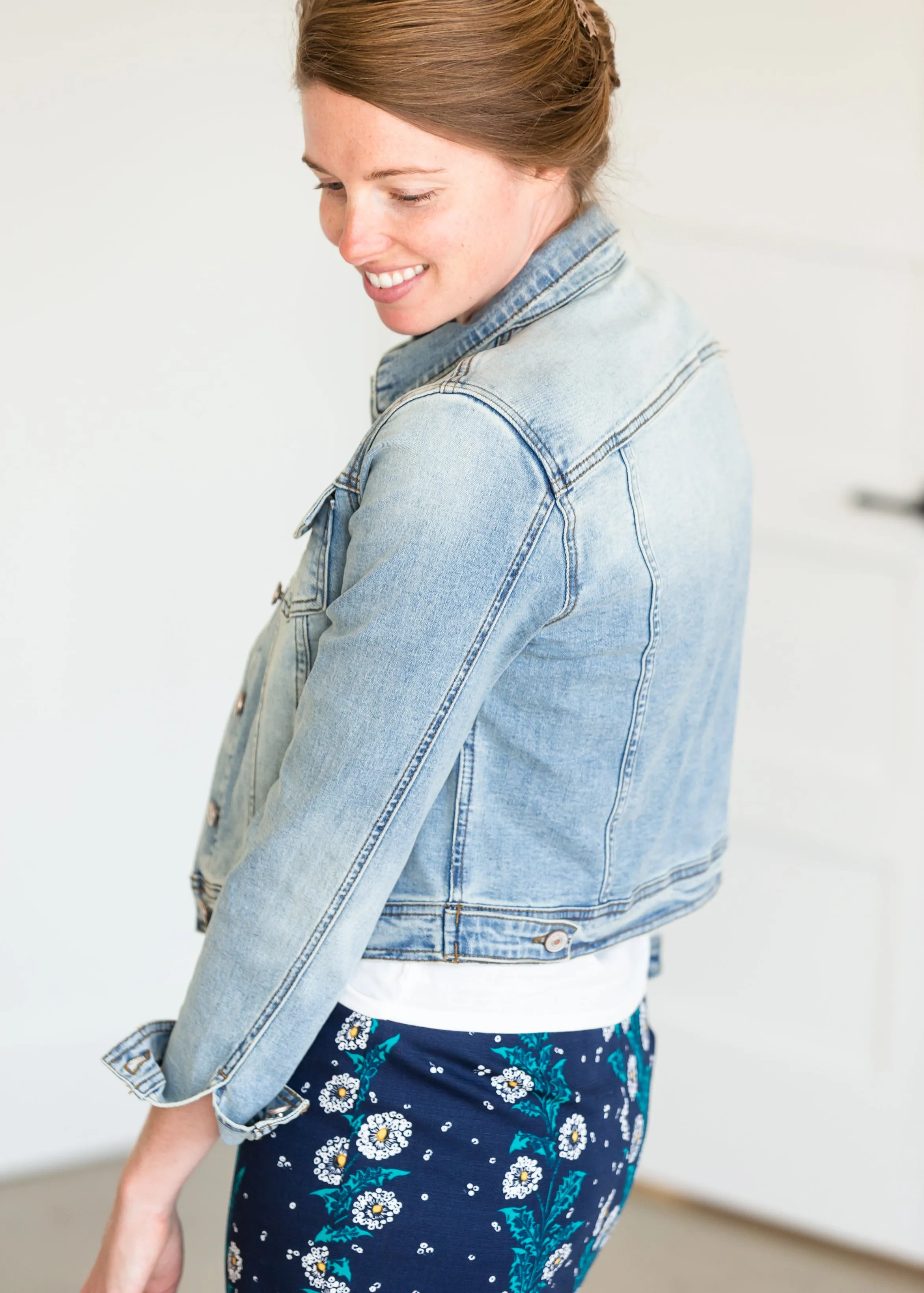 Light Denim Button Crop Jean Jacket - FINAL SALE