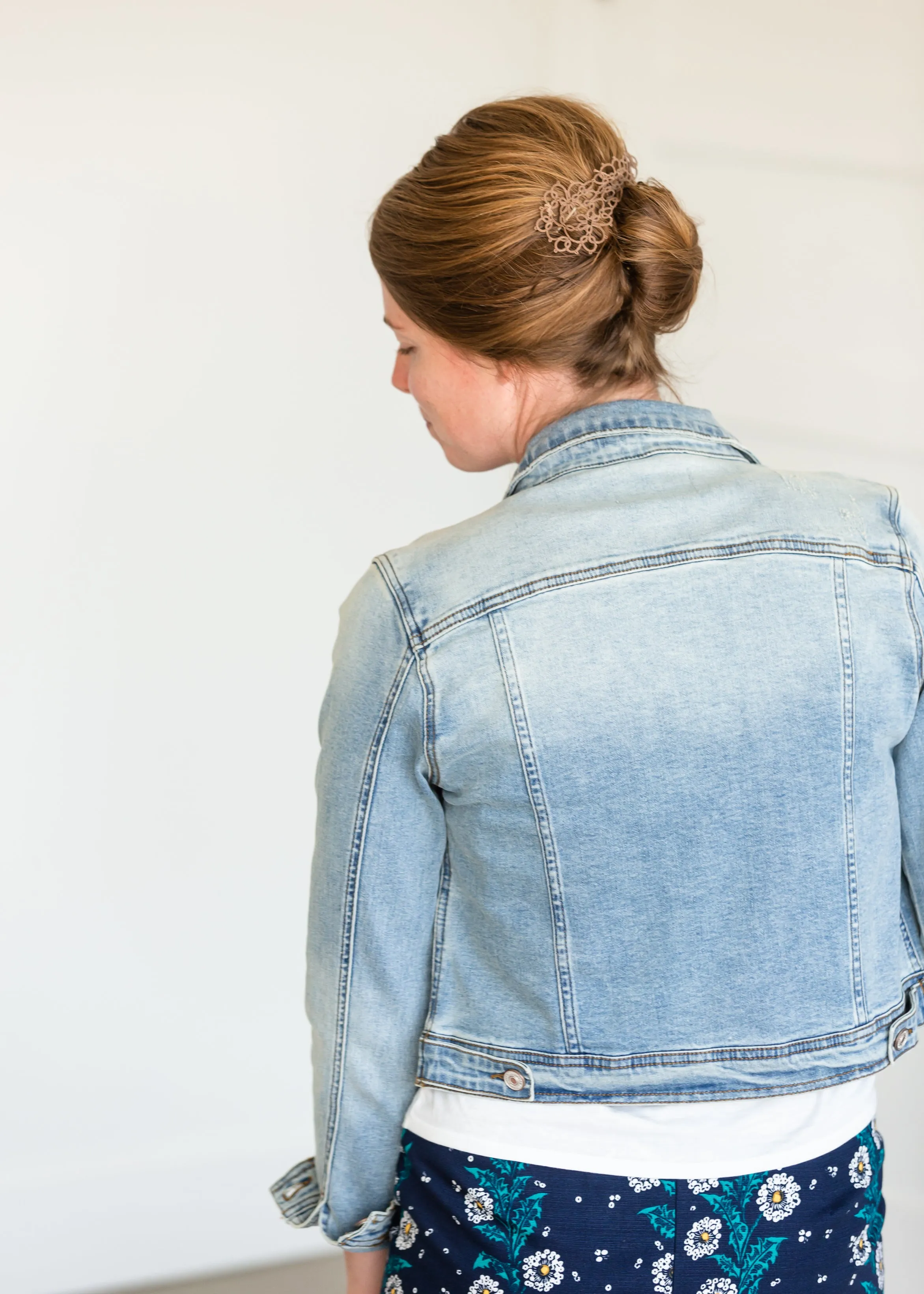 Light Denim Button Crop Jean Jacket - FINAL SALE