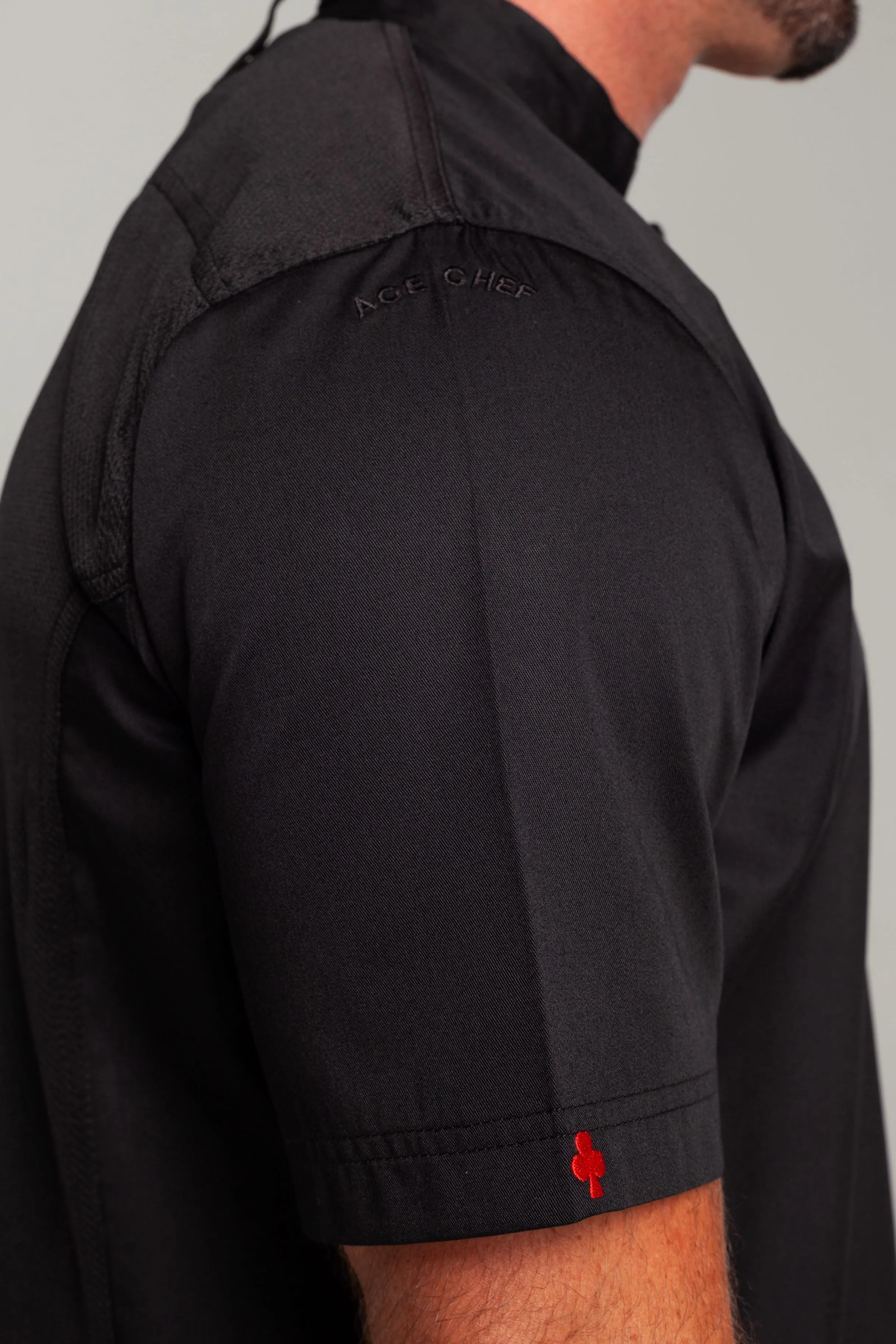 Mandarin Black Chef jacket Zip