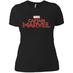 Marvel Captain Marvel Movie Logo Red Women Cotton T-Shirt