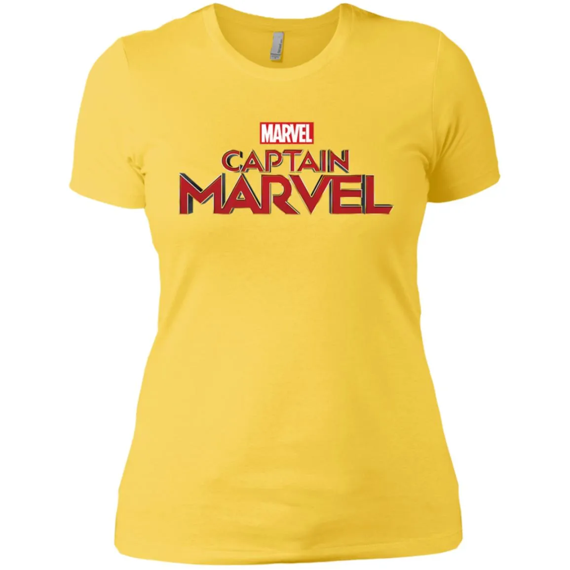 Marvel Captain Marvel Movie Logo Red Women Cotton T-Shirt