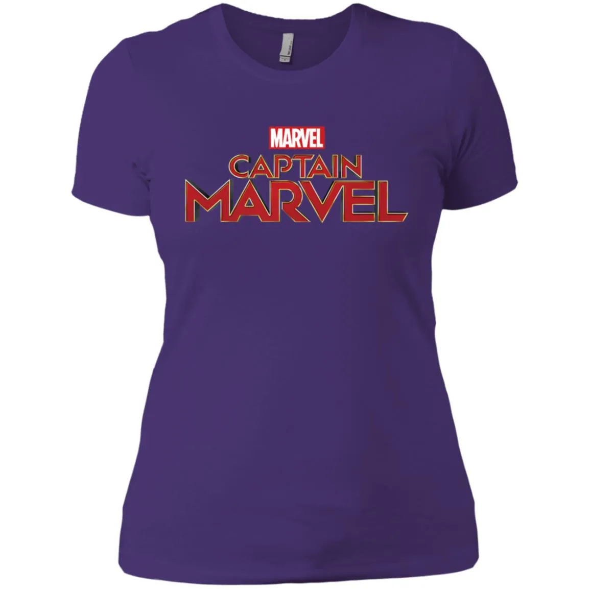 Marvel Captain Marvel Movie Logo Red Women Cotton T-Shirt