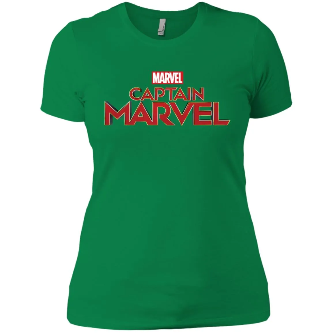 Marvel Captain Marvel Movie Logo Red Women Cotton T-Shirt